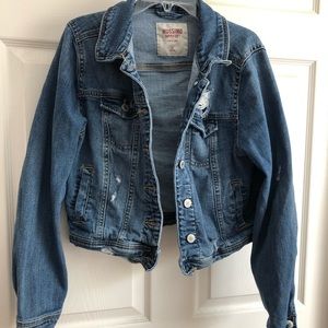 Distressed Denim Jacket Medium Mossimo
